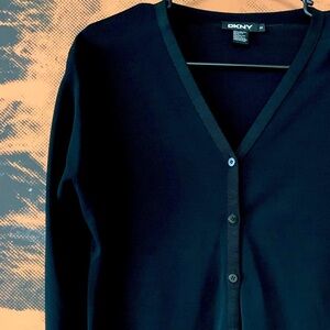 DKNY Rayon Button Down 3/4 Sleeve Top Blouse